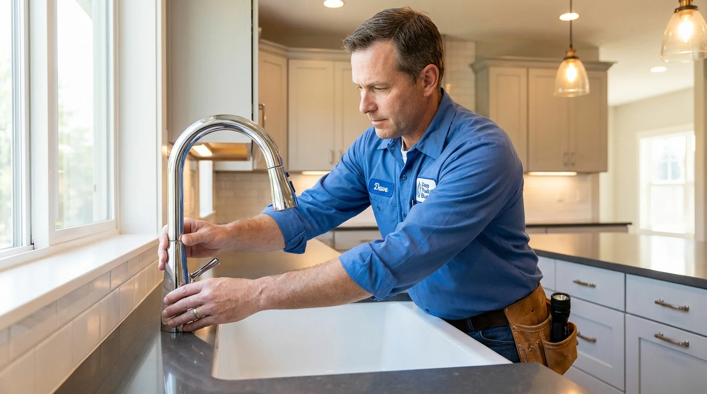 Kitchen faucet installation by Johns Plumbing LLC in Canaan